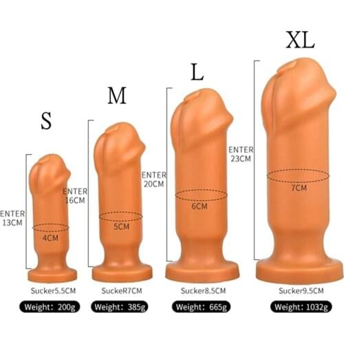 Liquid Silicone Animal Penis Huge Butt Plug Vaginal Anus Expander With Suction Cup Big Thick Anal Dildo Sex Shop For Men Woman