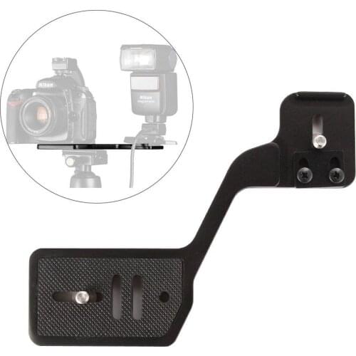 1/4" Screw Dual Flash Bracket Speedlight Camera Holder Adapter for Studio Tripod