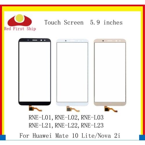 10Pcs/lot Touch Screen For Huawei Mate 10 Lite Touch Panel Sensor Digitizer Front Glass Outer Nova 2i Touchscreen NO LCD