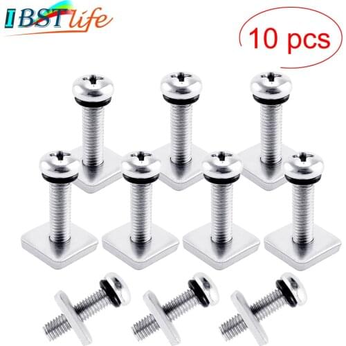 10 PCS Stainless Steel 316 Manual Tip Sup Center Fin Screw Plate Long board Screw And Plate Smart Screw Longboard Fin Box Screw