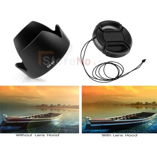 2 in 1 EW-83J Camera Lens Hood Flower + 55MM Lens cap For 1d 5d 5dII 6d 7d 17-55mm f2.8 IS Lens Accessories camera