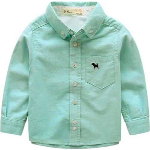 2018 Short Sleeve Shirts Summer for Boys Cotton Cartoon Button Letter Clothing Blouses for Student Boy Shirts solid short sleeve