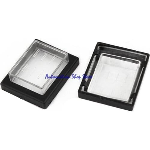 5 Pcs Clear Black Rectangle KCD4 Rocker Switch Covers Waterproof Caps Protectors