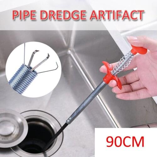 90cm Bendable Drain Clog Water Sink Cleaning Hook Sewer Dredging Tool Kitchen Spring Pipe Hair Remover Hair Remover kitchen tool