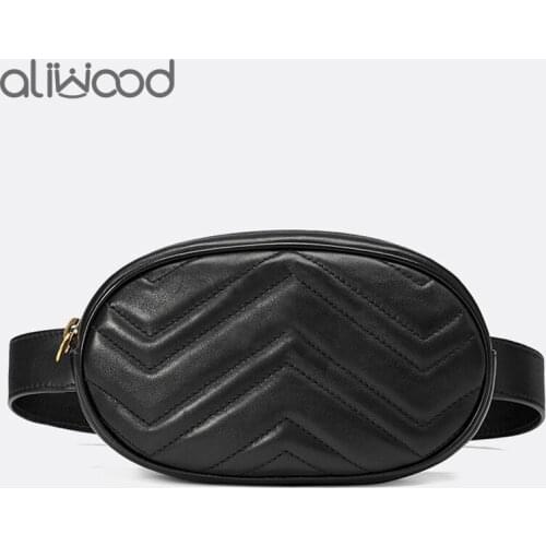 Aliwood 2021 Women Waist Chest Bag Fanny Packs Leather Handbag Famous Brands Luxury Designer Women Belt Bag High Quality Purse