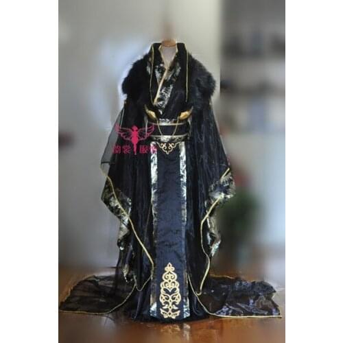 Grand Black Hidden Pattern Wide Sleeve Hanfu Costume Stand Collar Male Hanfu Cosplay Chinese Traditional Hanfu Men Costume