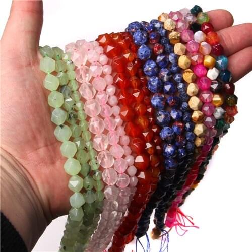 8 MM Natural Botswana Agat Faceted Beads Wholesale Polished Cut-round Mixed Colorful Stone Strand Beads For DIY Making Jewelry