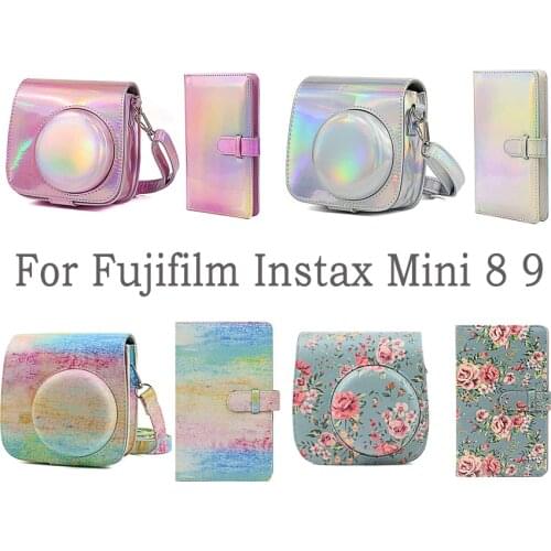 Besegad PU Leather Instax Camera Case Bag with Mini Photo Album for Fujifilm Instax Mini 8 9 Instant Cameras Kit Accessories