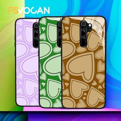 Colorful Love Phone Case For Xiaomi Redmi Note 10 9 8 Pro Max 8T 10S 9S 8A 9A POCO X3 NFC Latte Sweet Heart Silicone Solid Cover