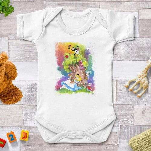 Alice In Wonderland Newborn Baby Summer Clothes Baby Boys Girls Rompers Short Sleeve Clothing Roupas Infantis Overalls Costumes