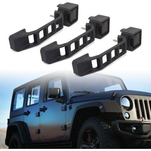 For 2007-2017 Jeep Wrangler JK JKU Accessories Car Exterior Outer Door Handles 3 Kits Black Aluminum