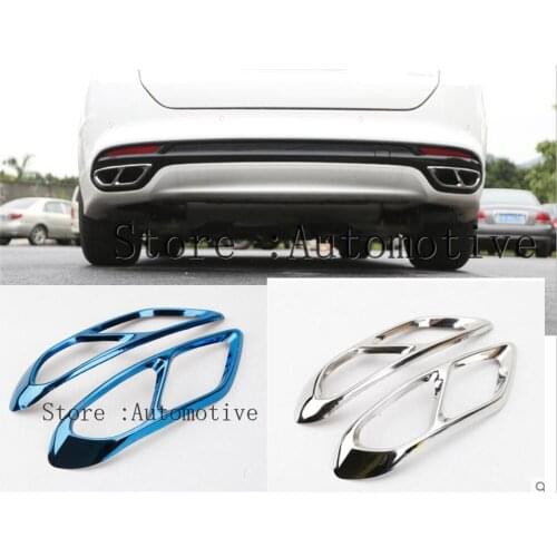 For Ford Mondeo/Fusion Sedan 2013-2019 Car Rear Dual Exhaust Muffler End Pipe Stickers Cover Trims Accessories Stainless Steel