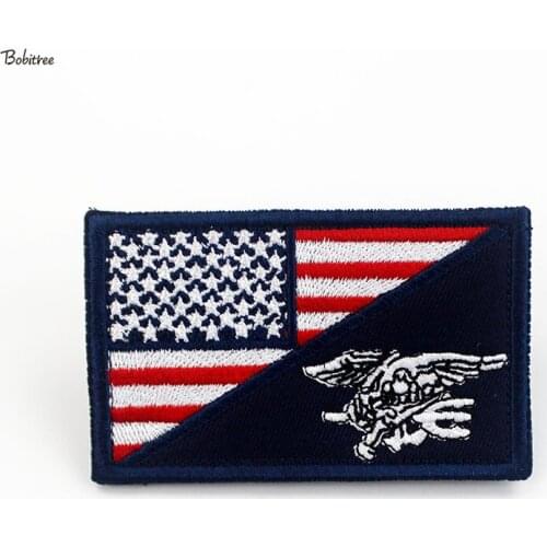 US Army Flag Patches with Hook Loop Badges Embroidered Armband For Backpack Stickers Clothing Decoration