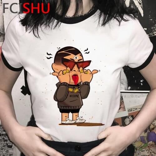 Hip Hop Rapper Bad Bunny Anime T Shirt Men Harajuku Streetwear T-shirt Funny Cartoon Graphic Tshirt Summer Casual Top Tees Male