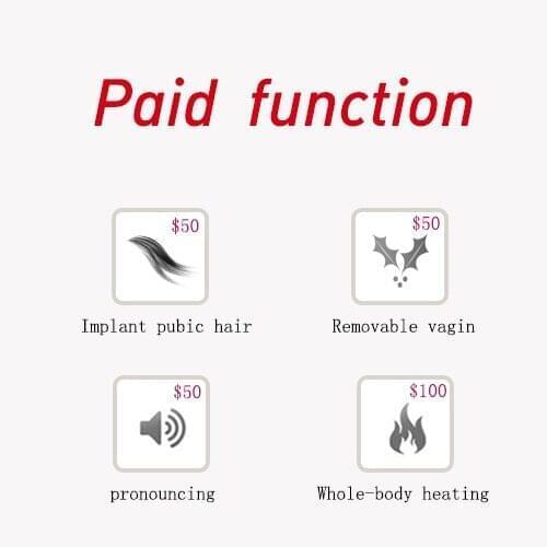 Implant pubic hair + pronouncing + Whole-body heating + Removable vagin + Jelly Breast + Shrugging skeleton