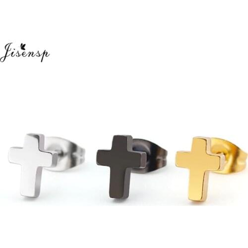 Jisensp New Arrival Unisex Earrings Vintage Black Color Cross Earrings for Girls Everyday Jewelry Pendientes Brincos Wholesale