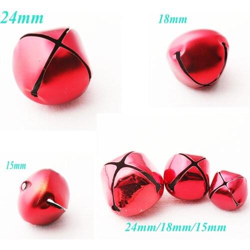 20 PCS Red Jingle Bells Ornaments,Jingle Bells for Crafts,Jingle Bells Christmas Durable Jingle Bells Pet Cross-15mm/18mm/24mm