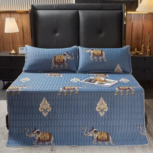 Thai Latex Ice Silk Mat Summer 3-piece Set of Washable Machine Washable Nude Sleeping Mat Home Air-conditioning Soft Mat