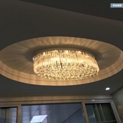L Oval living room crystal lamp restaurant bedroom lamp LED ceiling bar aisle rectangular porch engineering lamps