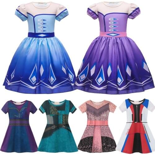ToyStory Elsa Anna Dress Descendant Summer Dress Aladdin Short Sleeves Elena Costume
