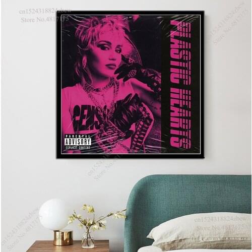 Miley Cyrus Poster Rapper Singer Music Album Plastic Hearts Slide Away Canvas Painting Wall Art Posters and Prints Home Decor