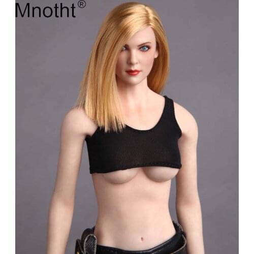 Mnotht Toys Western Sexy Beauty Head Sculpt 1:6 Female Soldier Head Carving Model With Hair For PH/HT/JD Body Model m3