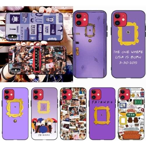 PENGHUWAN friends tv series purple door Black TPU Soft Rubber Phone Cover for iPhone 11 pro XS MAX 8 7 6 6S Plus X 5S SE XR case