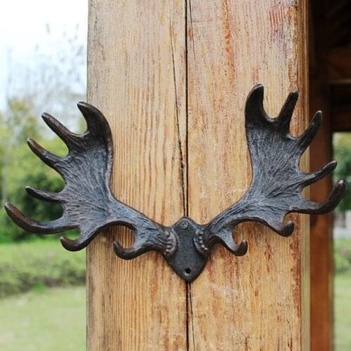 Elk Horn Hook European Style Creative Shop Wall Hangings Coat Rack Row Hook Cast Iron Furniture Decoration