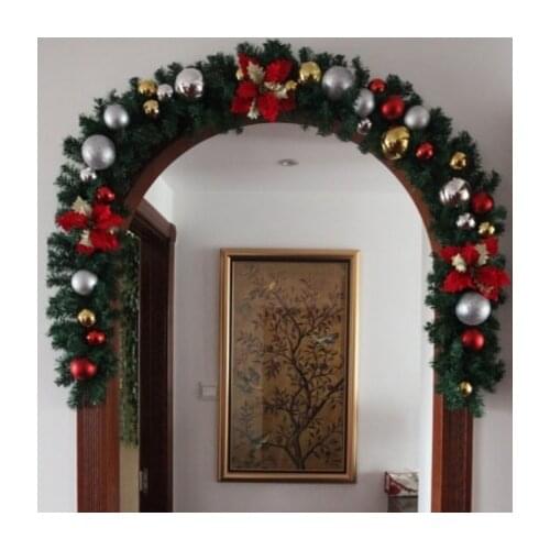 New 2.7M Rattan Artificial Flower Tree Ornament Outdoor Garland Wreath Pendant Xmas Party Supplies Christmas Door Stairs Decor