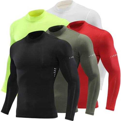 New Fitness Rashguard For Men Quick Dry Compression Shirt Long Sleeves Running Gym T Shirt Football Training Tight Sport Shirts