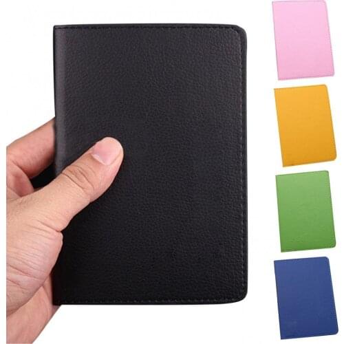 Solid Color Portable Passport Case ID Card Cover Holder Protector Organizer