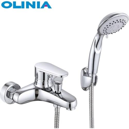 OLINIA shower system chrome polished shower faucets set ceramic faucet shower bathroom set contemporary bathroom faucets OL7162