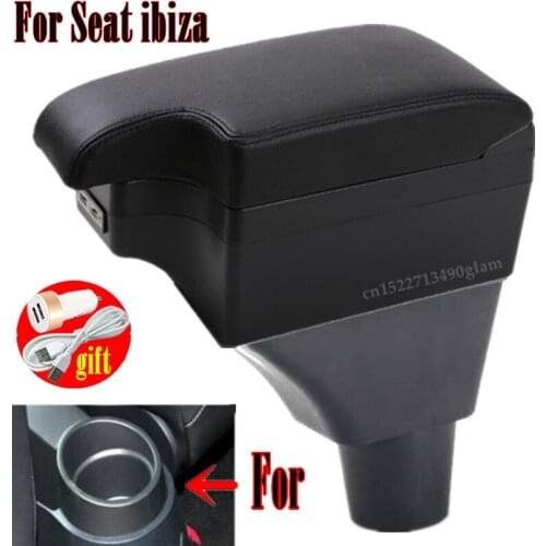 For Seat ibiza armrest box central Store content Storage box with cup holder ashtray products