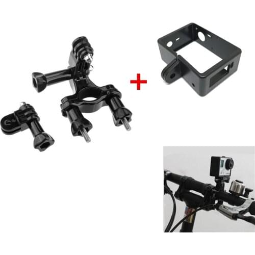 Bike Motorcycle Handlebar Seatpost Rack Mount+Standard Protective Frame Mount For Gopro hero 3+ 3 4 Camera
