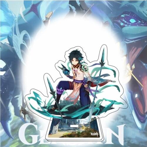 Genshin Impact Xiao Tartaglia Cosplay Character Stand Kawaii Accessories For Boys Girls Collections Gifts