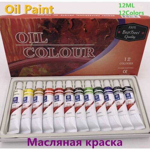 Professional Brand Oil Paint 12 ML 12 Colors Set Canvas Pigment Art Supplies Acrylic Paints Each Tube Drawing Free Shipping