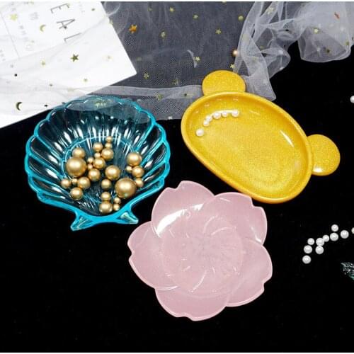 Resin DIY Crystal Epoxy Resin Mirror Ocean Wind Shell Dish Silicone Mold Handcraft Art Supplies Clay Molds