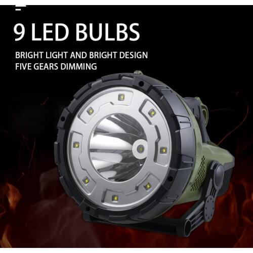 SUNCA 2216DL Long-Range High-Brightness LED Searchlight Home Outdoor Camping Patrol Glare Flashlight Portable Lamp