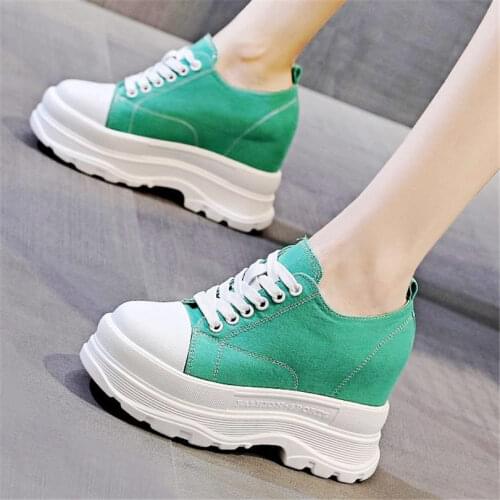 Oxfords Fashion Sneakers Womens Cow Leather Round Toe Ankle Boots Canvas High Heel Platform Shoes Goth Goth 34 35 36 37 38 39