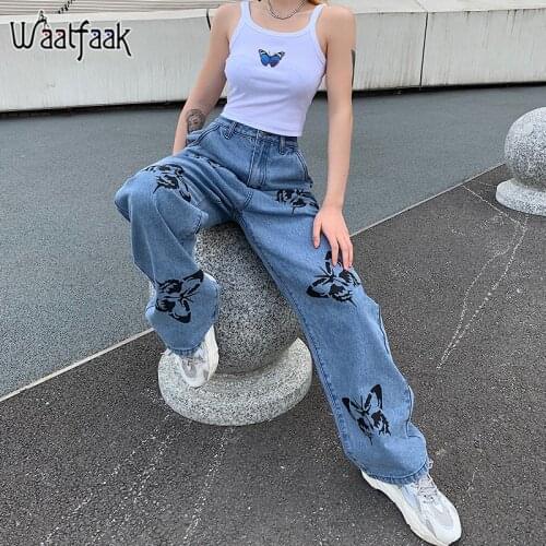 Женские свободные джинсы Waatfaak China At AliExpress