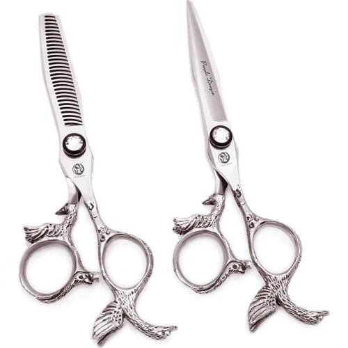 Y9233 5.5“ 6” Hairdressors Hair Scissors Sharp Professional High Quality Hairdressing Scissors Flying Bird Carved Handle