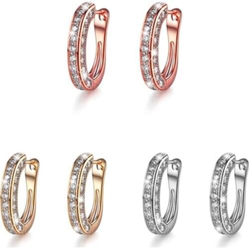 Luxury Horses Hoof Shape Earrings Geometric Rhinestone Drop Women Golden Silvery Dangle Bohemian Earring Fashion Jewelry Gifts