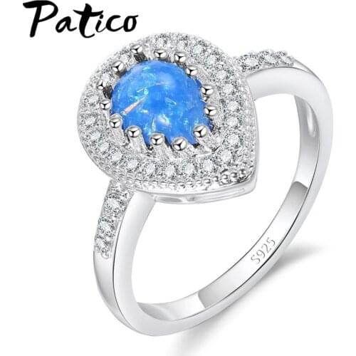 Newly 925 Sterling Silver Water Drop Fashion Rings Size 6 7 8 9 10 Luxury Women Wedding Party Jewelry Wholesale