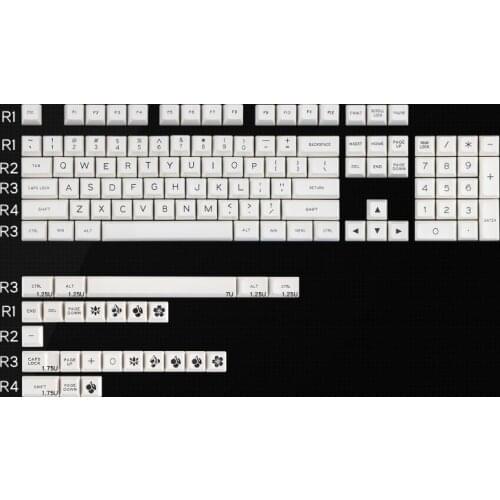 129 keys MAXKEY doubleshot keycaps SA Double shot ABS keycap white for cherry mx mechanical keyboard
