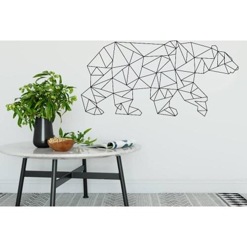2018 Newly Arrivals Geometric Animals Vinyl Bear Wall Stickers Geometry Series Decals Vinyl Wall Art Custom Home Decor Hot LC372