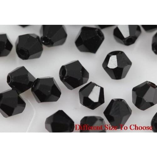 4mm 6mm 3mm 1000Pcs/lot strand Bicone Faceted Glass Cuts Looses Crystal Beads Colored white clear AB black white hoyuju5