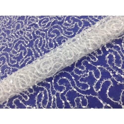 5 yards mx901# offwhite beads sequin embroidery french lace for haute couture evening dress/wedding/fashion design,send by dhl