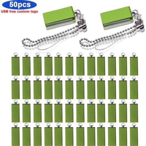 50pcs/lot free custom logo USB Flash Drive 64GB 32GB 16G 8GB Pen Drive Flash metal Storage Flash Drive Memory Stick cel usb gift