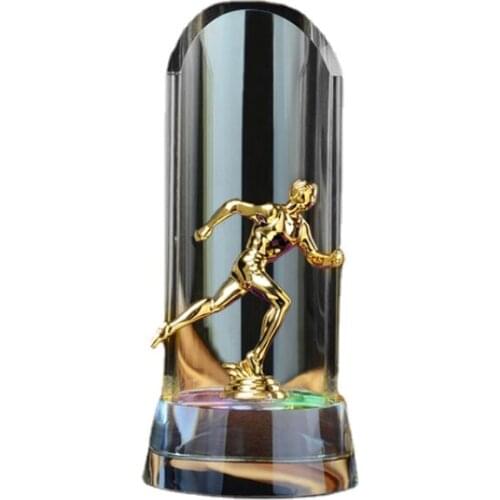 Basketball crystal plaque metal plaque football award trophy soccer glass craft souvenir tennis figure for sports match