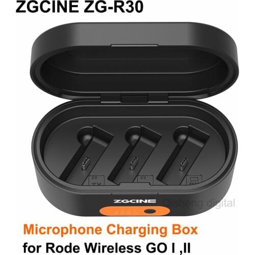 ZGCINE ZG-R30 Wireless Microphone Fast Charging Case Box with 3400mAh Battery Rechargeable for Rode Wireless GO I II Mic